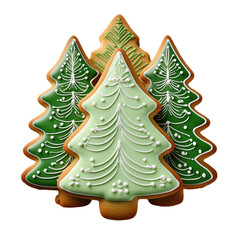 Three green trees made of cookies