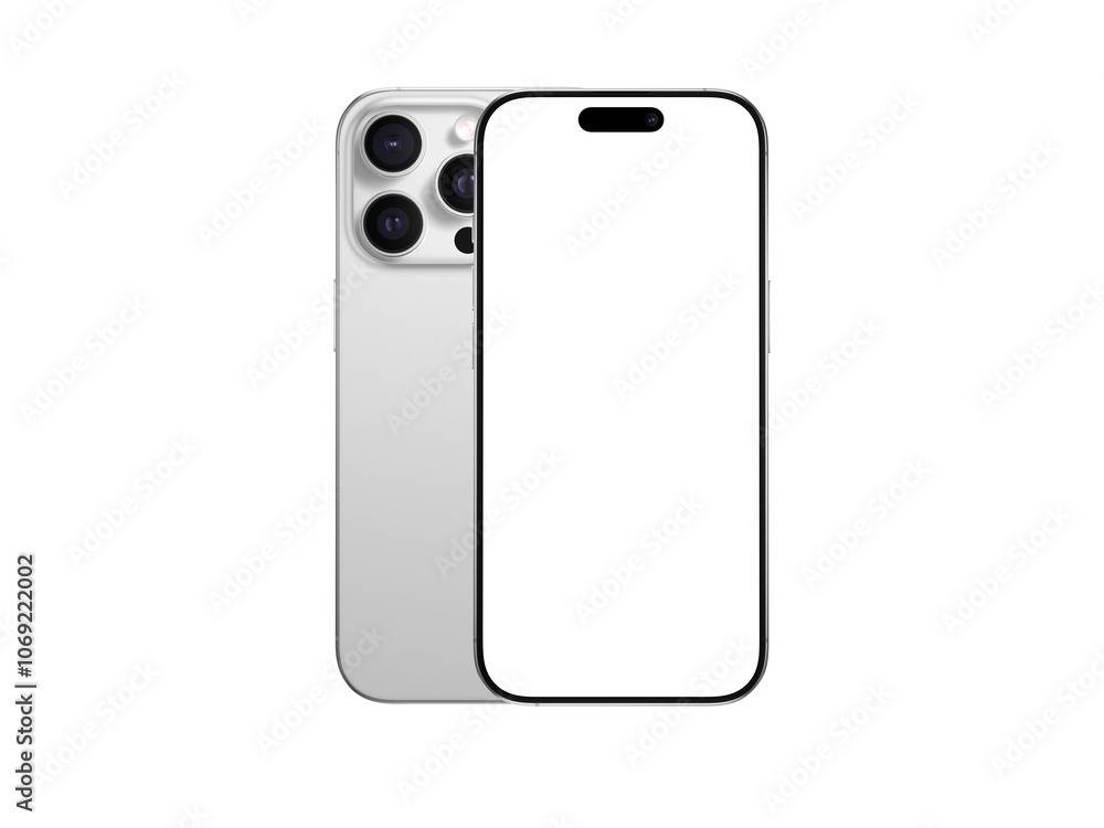 Poster high quality realistic 3d render smartphone ui ux screen mockup with transparent png