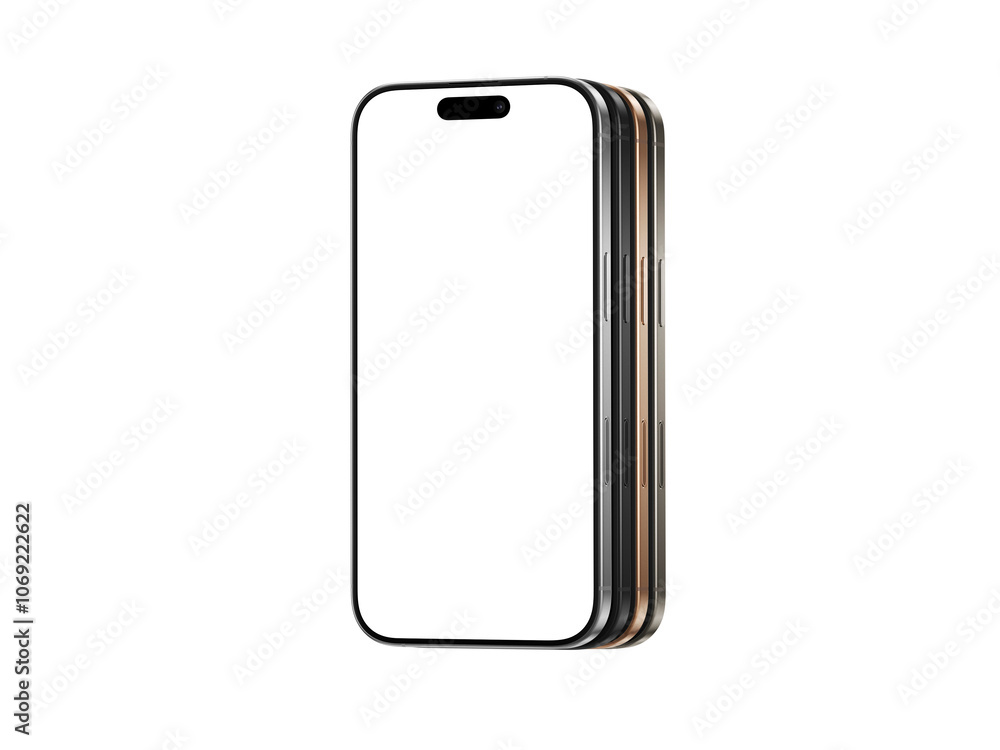 Poster high quality realistic 3d render smartphone ui ux screen mockup with transparent png