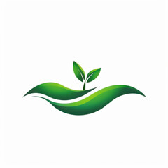Obraz premium Logo for ecology and sustainability concept, plant sprout growing out of the ground. Modern illustration. White background.
