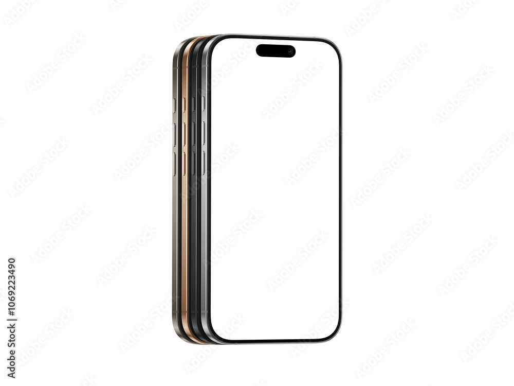 Poster high quality realistic 3d render smartphone ui ux screen mockup with transparent png
