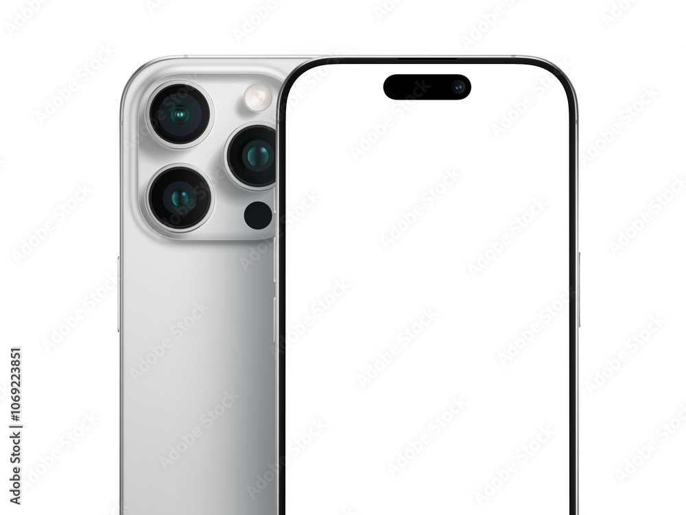 Poster high quality realistic 3d render smartphone ui ux screen mockup with transparent png