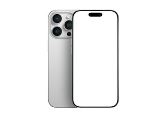 High quality realistic 3d render smartphone ui ux screen mockup with transparent PNG