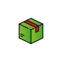Box icon flat vector design