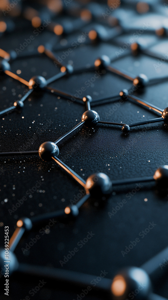Poster abstract network is forming a honeycomb pattern with a shallow depth of field