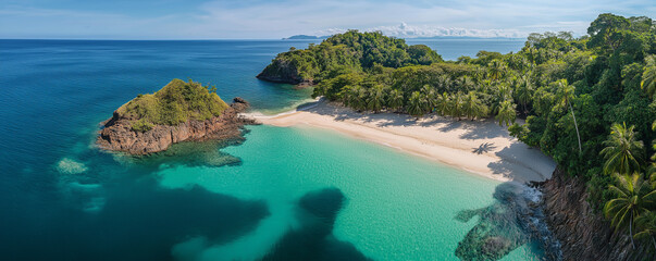 Fototapeta premium A stunning tropical island with white sandy beaches