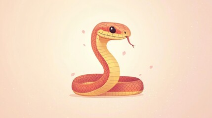 Fototapeta premium Adorable and Charming Cartoon Snake Illustration Perfect for Fun and Playful Designs