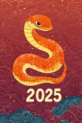 Obraz premium 2025 is the Year of the Snake, featuring Vibrant Artwork that resonates for celebrations