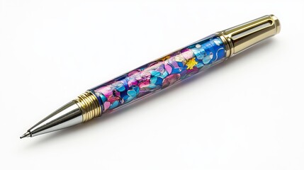 A metallic pen designed for cutting glass, shown in isolation against a white backdrop. 