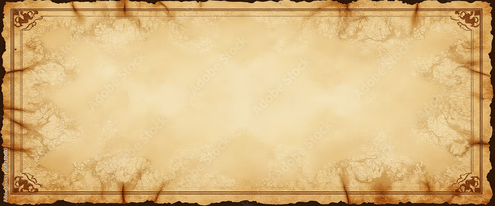 Poster a white background with a brown border. the background is a blank canvas for writing. the brown bord