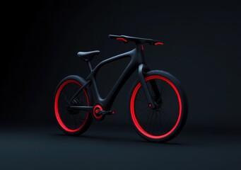 modern electric bicycle with sleek black design and red accents