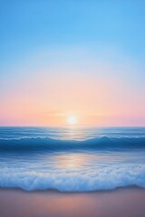 Peaceful sunset over serene ocean waves