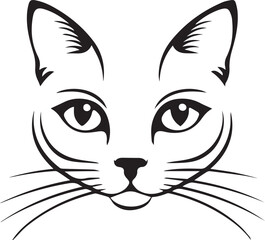 Cat face logo style vector design