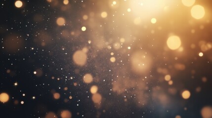 Fototapeta premium Golden sparkling lights create a magical atmosphere against a dark background, showcasing a stunning display of brightness