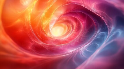 Fototapeta premium Abstract swirling vortex of red, orange, and blue light with a glowing center.