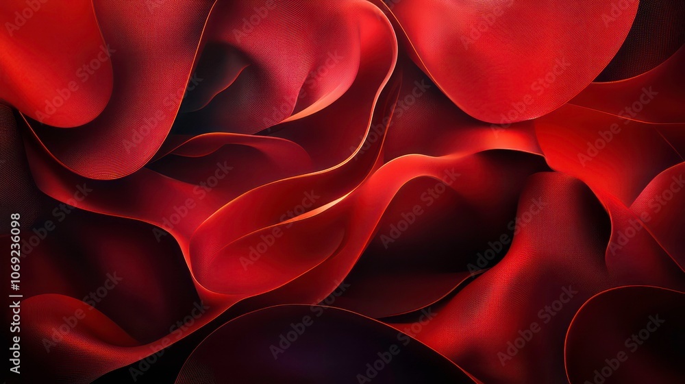 Poster dynamic and modern abstract red background with layered curves.