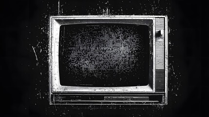 Seamless black and white retro TV or VHS signal static noise pattern overlay, showcasing vintage grunge analog television screen or video game pixel glitch damage