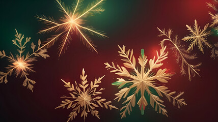 Abstract Festive Christmas Gradient with Subtle Sparkle: Red, Green, and Gold Holiday-Themed Graphic Background Texture
