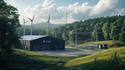 High-tech visualization of renewable energy networks.