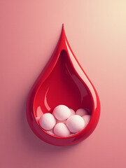 Obraz premium Blood drop with sugar pieces inside Testing blood glucose concept Diabetes world day Vector illustration