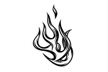 Outline Flame Hand Drawn Vector Image
