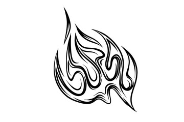 Outline Flame Hand Drawn Vector Image
