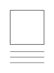 Minimalist Black and White Outline of Blank Document or Card Template with Text Lines for Design and Presentation Purposes. Illustration