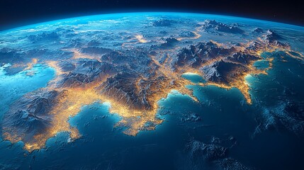 A satellite view of the Mediterranean Sea and surrounding countries, with the coastline of Greece and Italy illuminated.