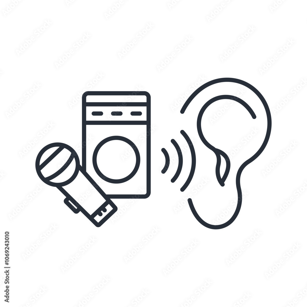 Poster active listening icon. vector.editable stroke.linear style sign for use web design,logo.symbol illus