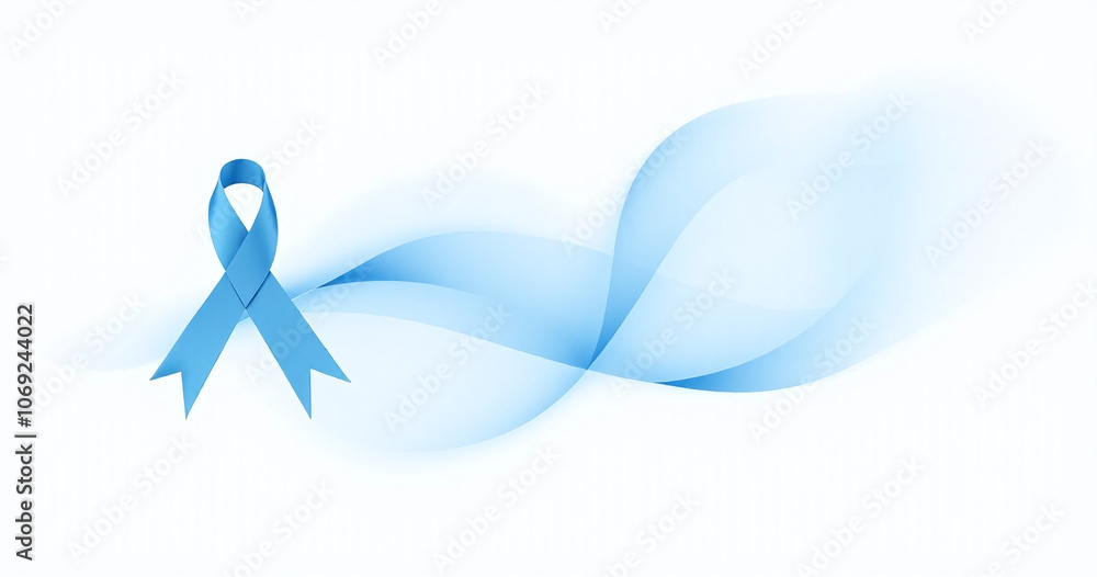 Aufkleber en health and diabetes in november with light blue bow color on isolated with clippinth path on whit