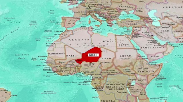 Political map of Niger.Map of Niger with borders.