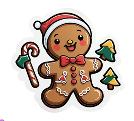 gingerbread man cartoon vector