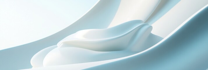 Obraz premium 滑らかな白いクリームが柔らかい布の上に広がる美しい様子を捉えた景観