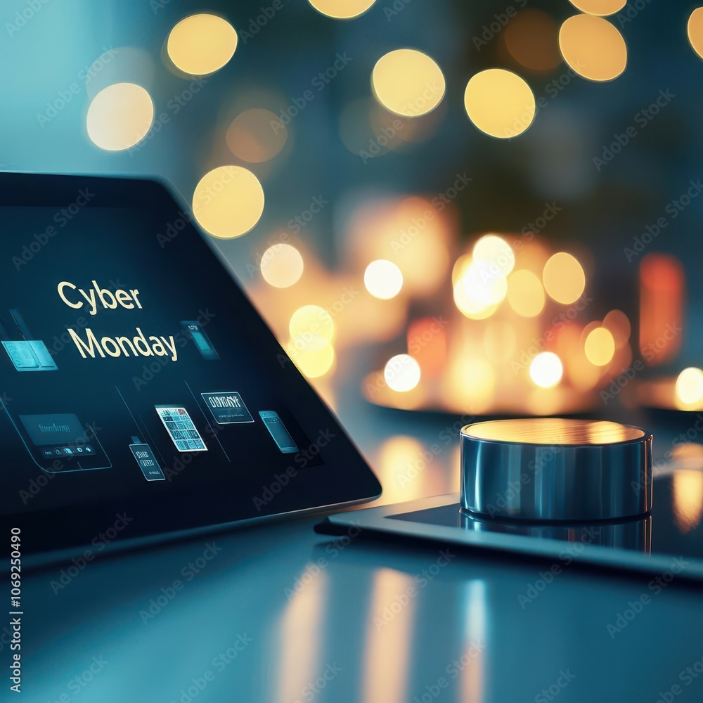 Poster a tablet displaying 
