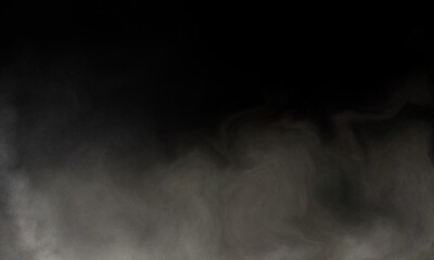 Dark smoke fog on a dark background, creating a mysterious atmosphere. Abstract image with soft transitions, ideal for backgrounds, cover design, posters and other creative projects