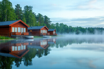 Fototapeta premium house on the river