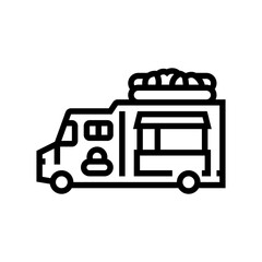 cheesesteak food truck line icon vector. cheesesteak food truck sign. isolated contour symbol black illustration