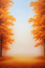 Vibrant autumn landscape with colorful foliage and a serene path