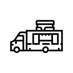 gourmet grilled cheese food truck line icon vector. gourmet grilled cheese food truck sign. isolated contour symbol black illustration