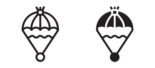 Parachute vector icon.