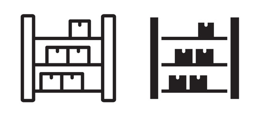 Storage rack vector icon.