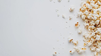 Popcorn on the white background