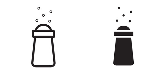 Salt and pepper shakers vector icon.