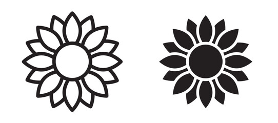 Sunflower vector icon.