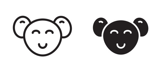 Koala head vector icon.