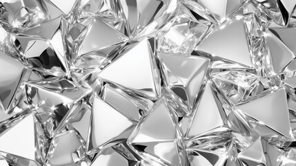 Close-up of clear crystal shapes on white background