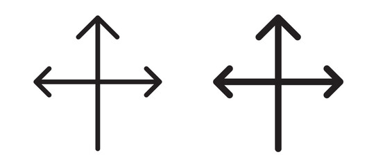 Three directions vector icon.