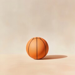 Fototapeta premium An orange basketball on a plain background