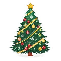 Eine Zeichnung von einem Christbaum isoliert auf weißem Hintergrund