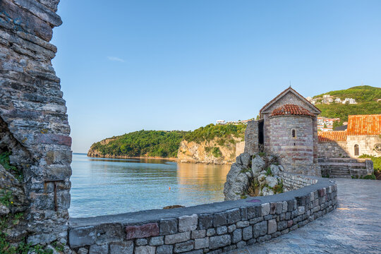 Budva old town. Ancient church of St. Sava